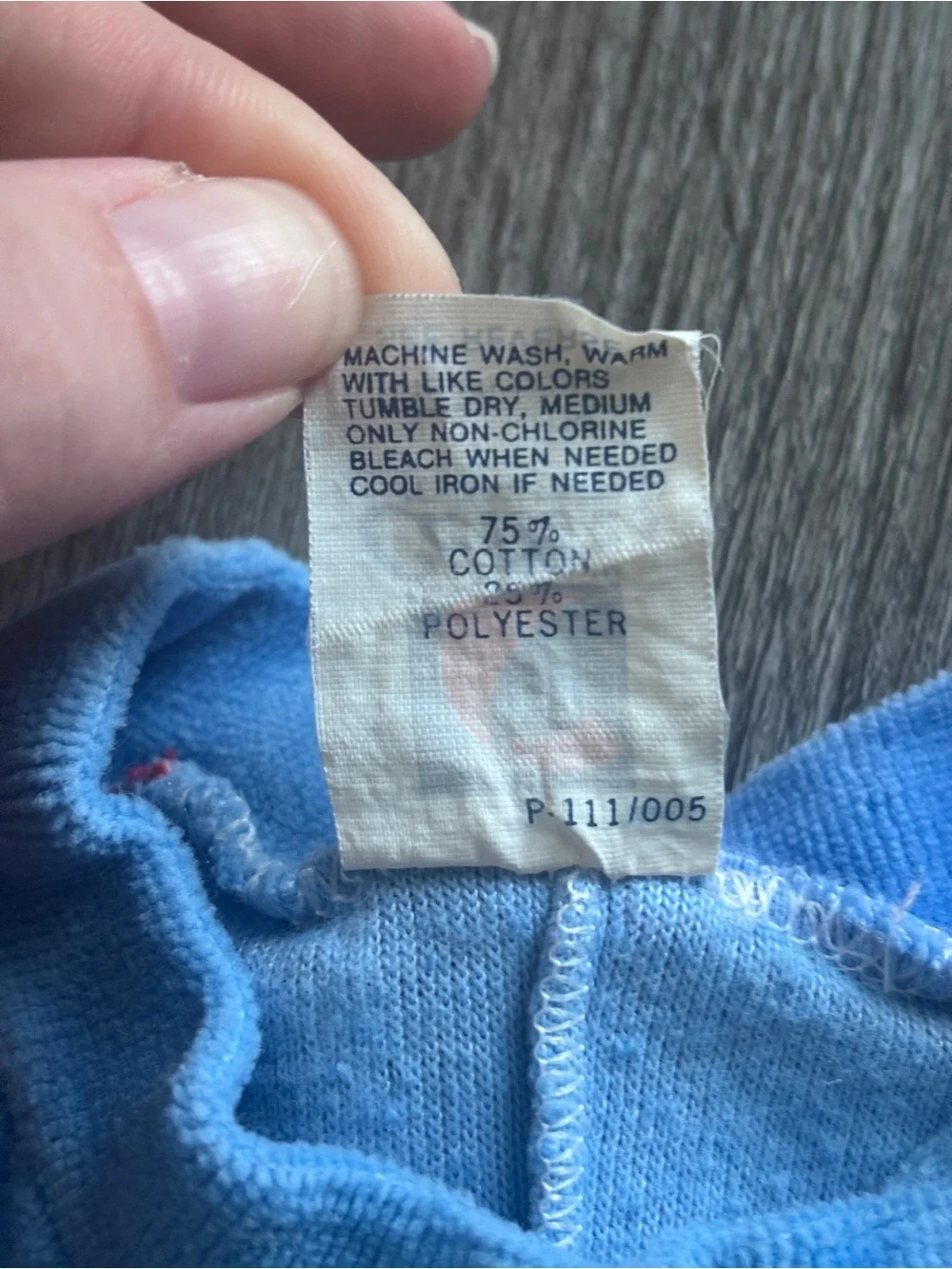 Vintage Carter’s Blue and Red Football Teddy Bear Velour One-Piece, 9 months